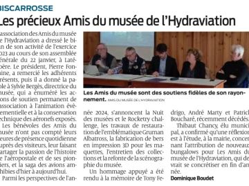 Merci aux Amis du Musée de l'Hydraviation pour leur accueil lors de leur Assemblée générale, où j’ai pu y représenter Hélène Larrezet et Roselyne Aubert,...