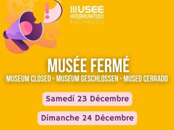 [📣ANNONCE]

Chers visiteurs, le Musée de l'Hydraviation de Biscarrosse fermera ses portes le Samedi 23 Décembre et le Dimanche 24 Décembre 2023. 

🎅🌟L'équipe...